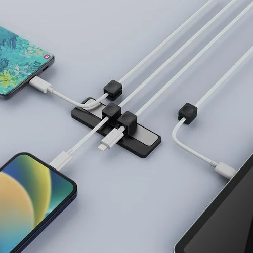 Magnetic Cable Clips Cable Smooth Adjustable Cord Holder under Desk Cable Management & Pad Wire Keeper Cable Organizer Holder
