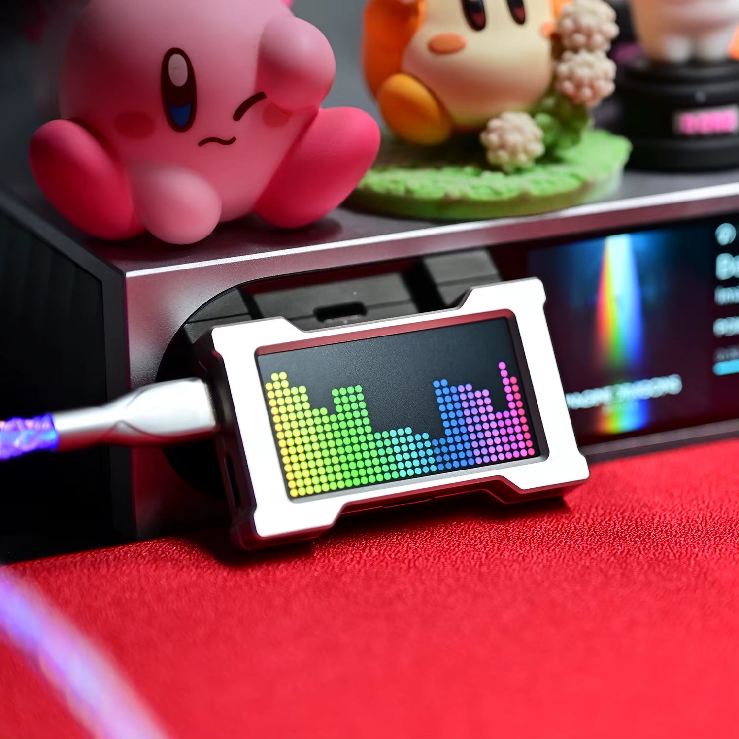 HMLAB ZNEO Gaming USB Hub - 2-To-3 Port, 8K Hz, Independent Power, with Screen, Trendy for Gaming Ambience Desk Setup