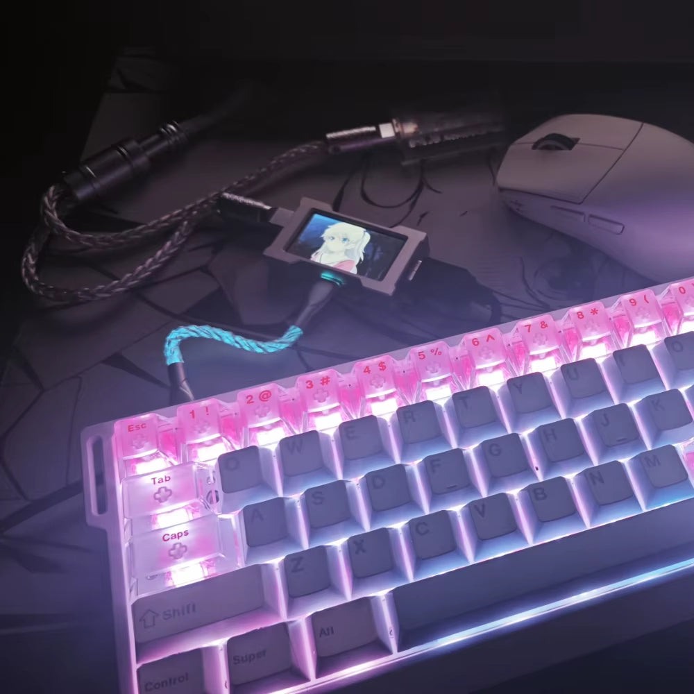 HMLAB ZNEO Gaming USB Hub - 2-To-3 Port, 8K Hz, Independent Power, with Screen, Trendy for Gaming Ambience Desk Setup